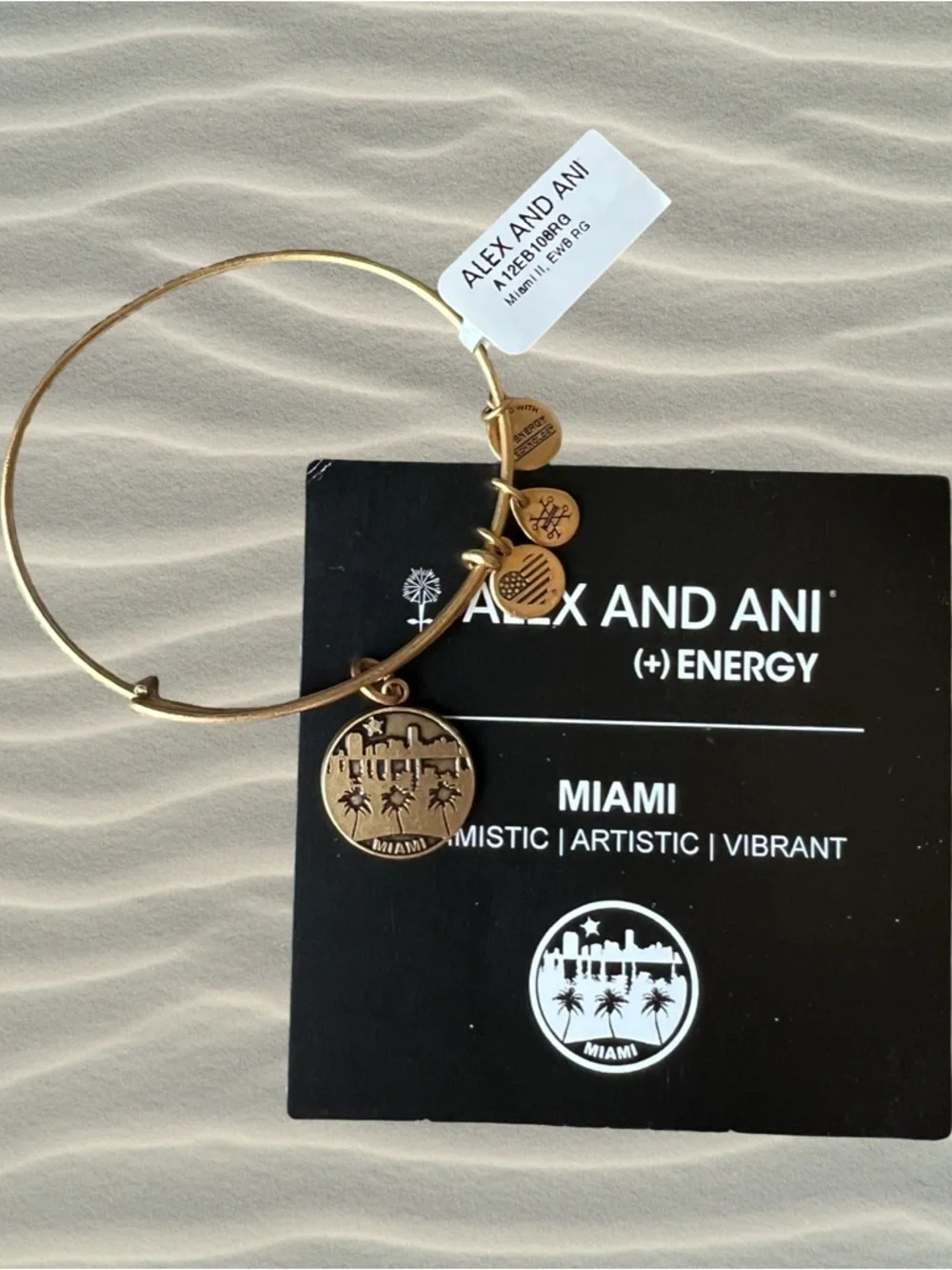 Alex and Ani Gold Miami Skyline Charm Bangle - Picture 5 of 6